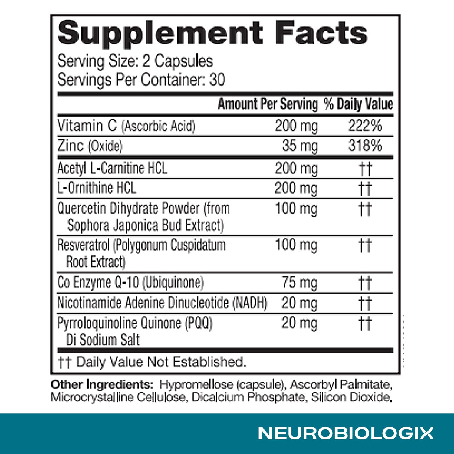 Neurobiologix Mito Cell Vitamin C boost visual highlights antioxidant support for cells.