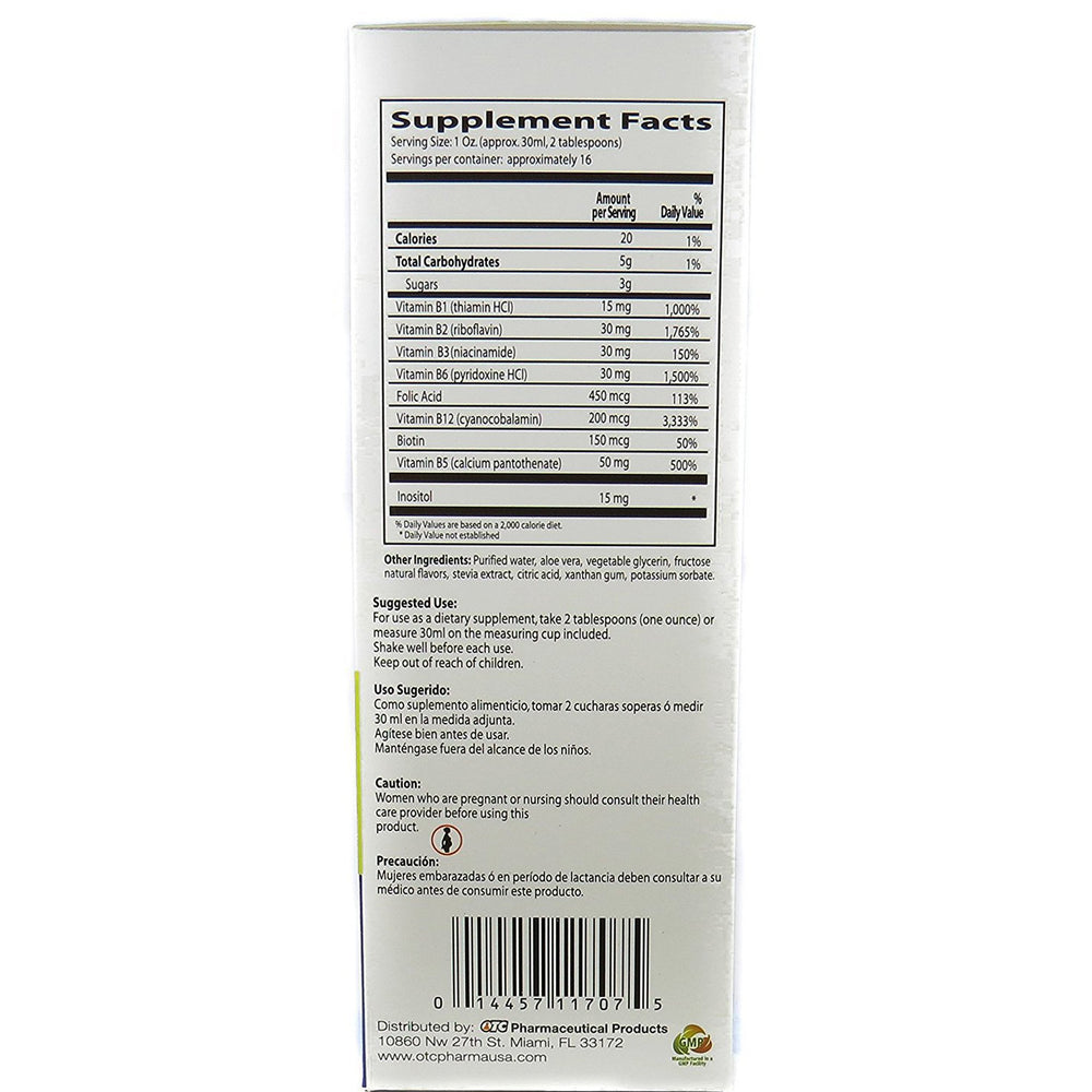 Nutrition label and spoon serving Neurobion B12 Liquid Citrus