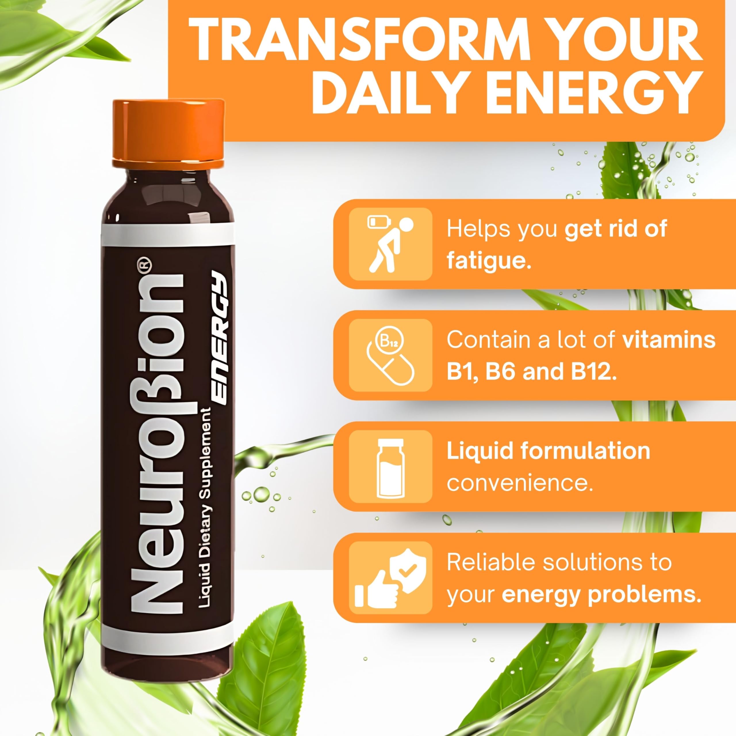 Display of Neurobion Energy Liquid vials (10 vials)