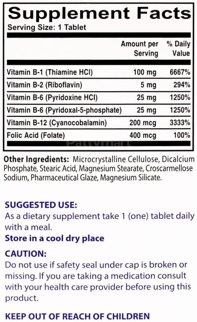 Back of Neurobion Folico 50 tablets bottle showing dosage and ingredients