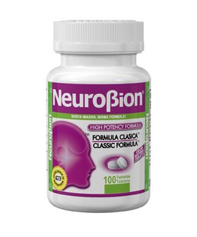 Close up of NeuroBion High Potency Classic Formula bottle label