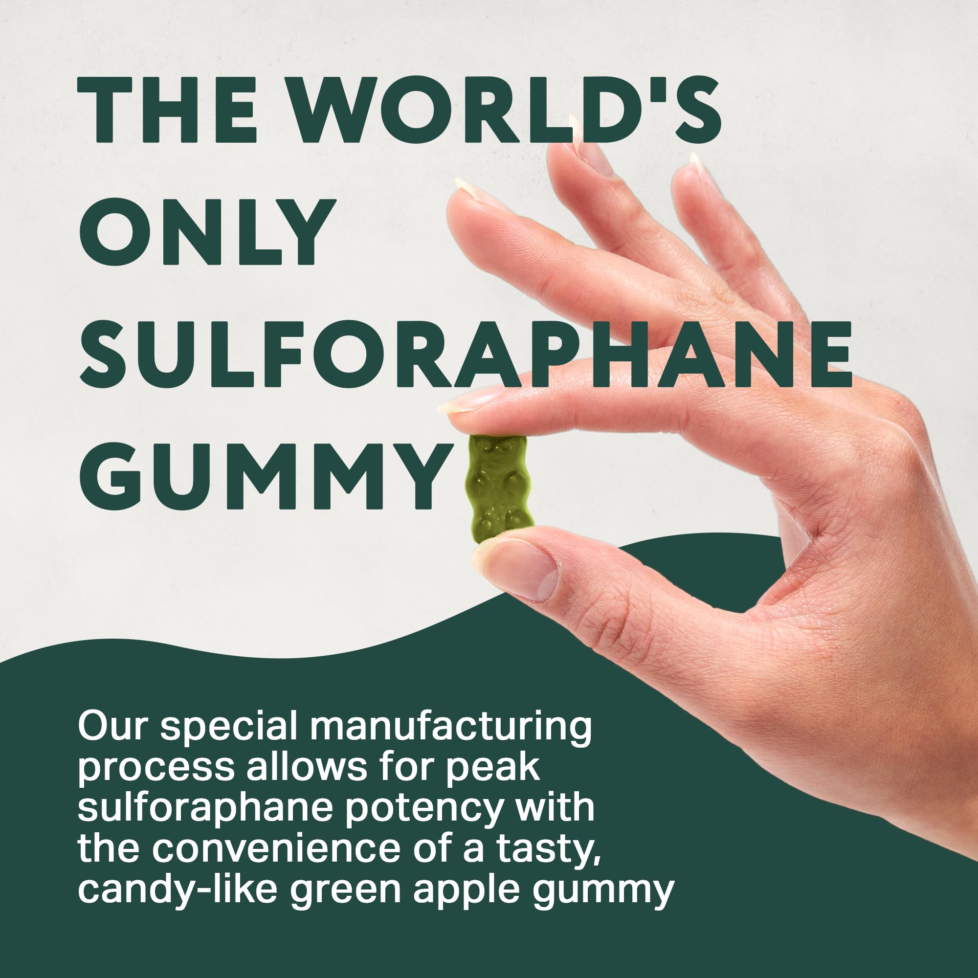 Nutrition details showing sulforaphane content on bottle