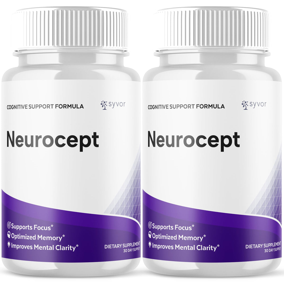 Neurocept capsules bottle on white background