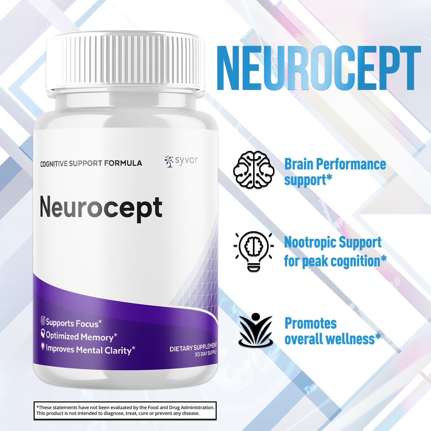 Neurocept container showcasing all-natural ingredients