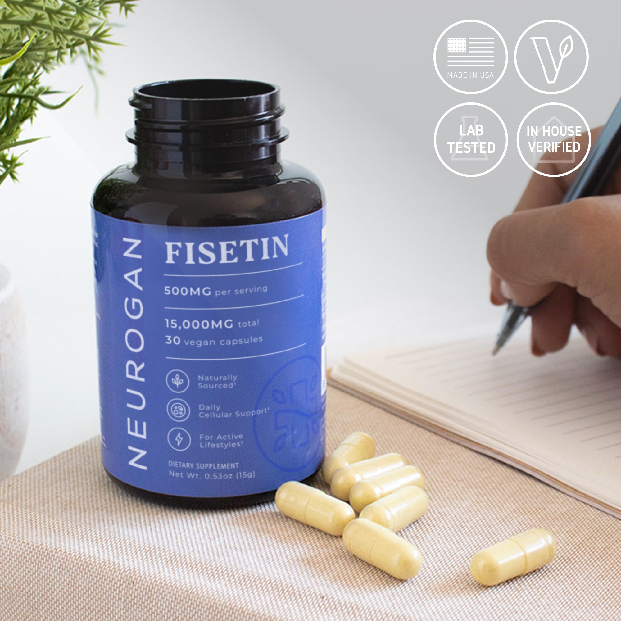 Final product shot of Neurogan Fisetin bottle