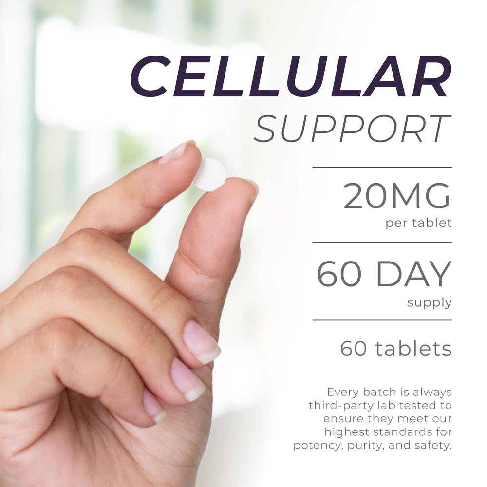 Neurogan NADH tablets label close-up shows clean vegan formula.