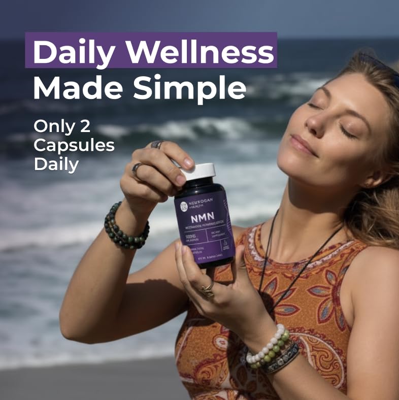 Two NMN capsules per serving for caffeine-free energy