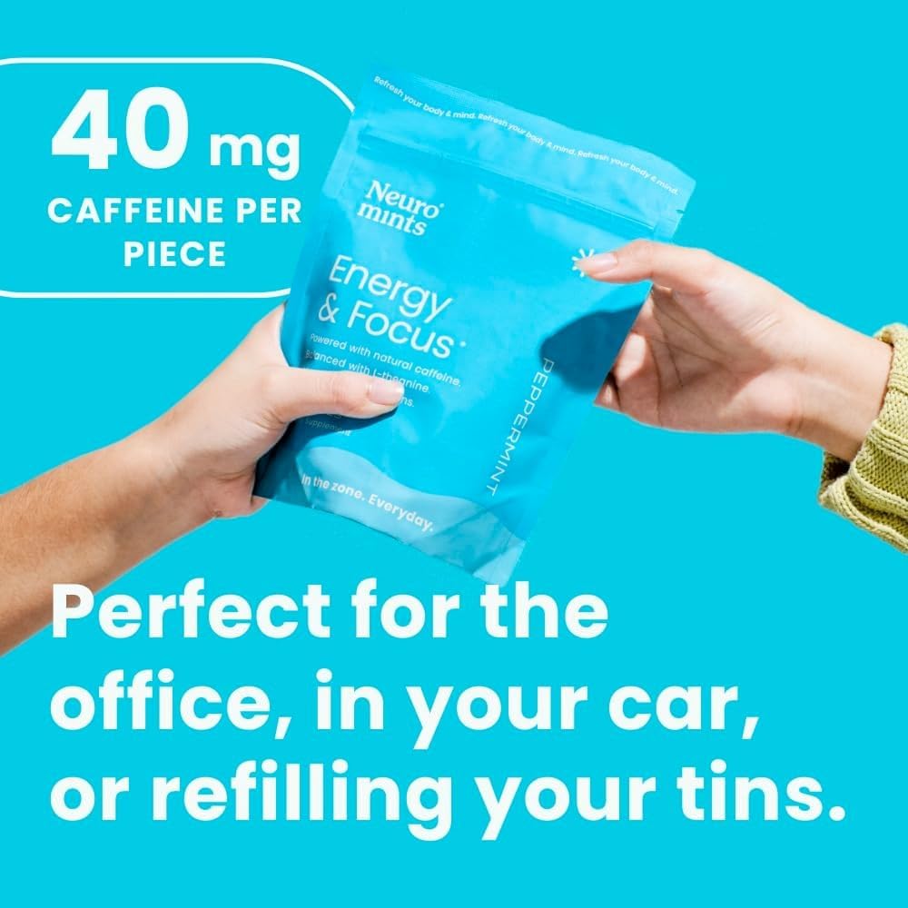 Illustration of caffeine, L-theanine, vitamins B12 and B6 ingredients