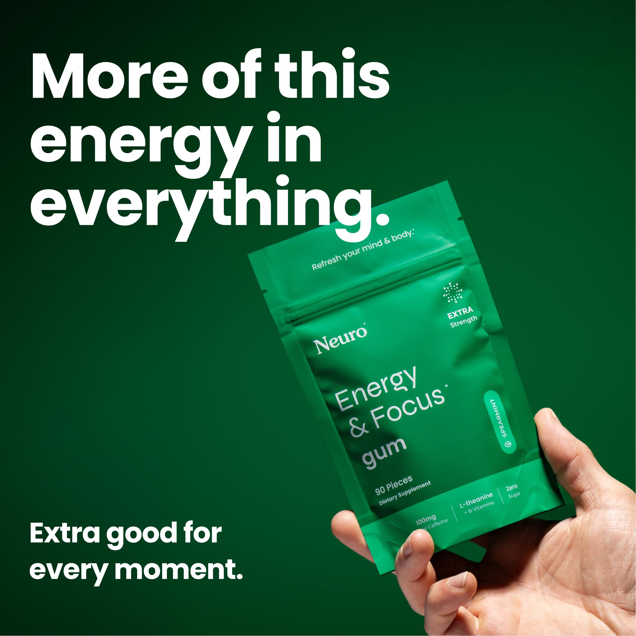 Brain performance nootropic gum for focus and mental clarity