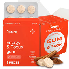 Front view of NeuroGum Energy & Focus Gum Cinnamon flavor