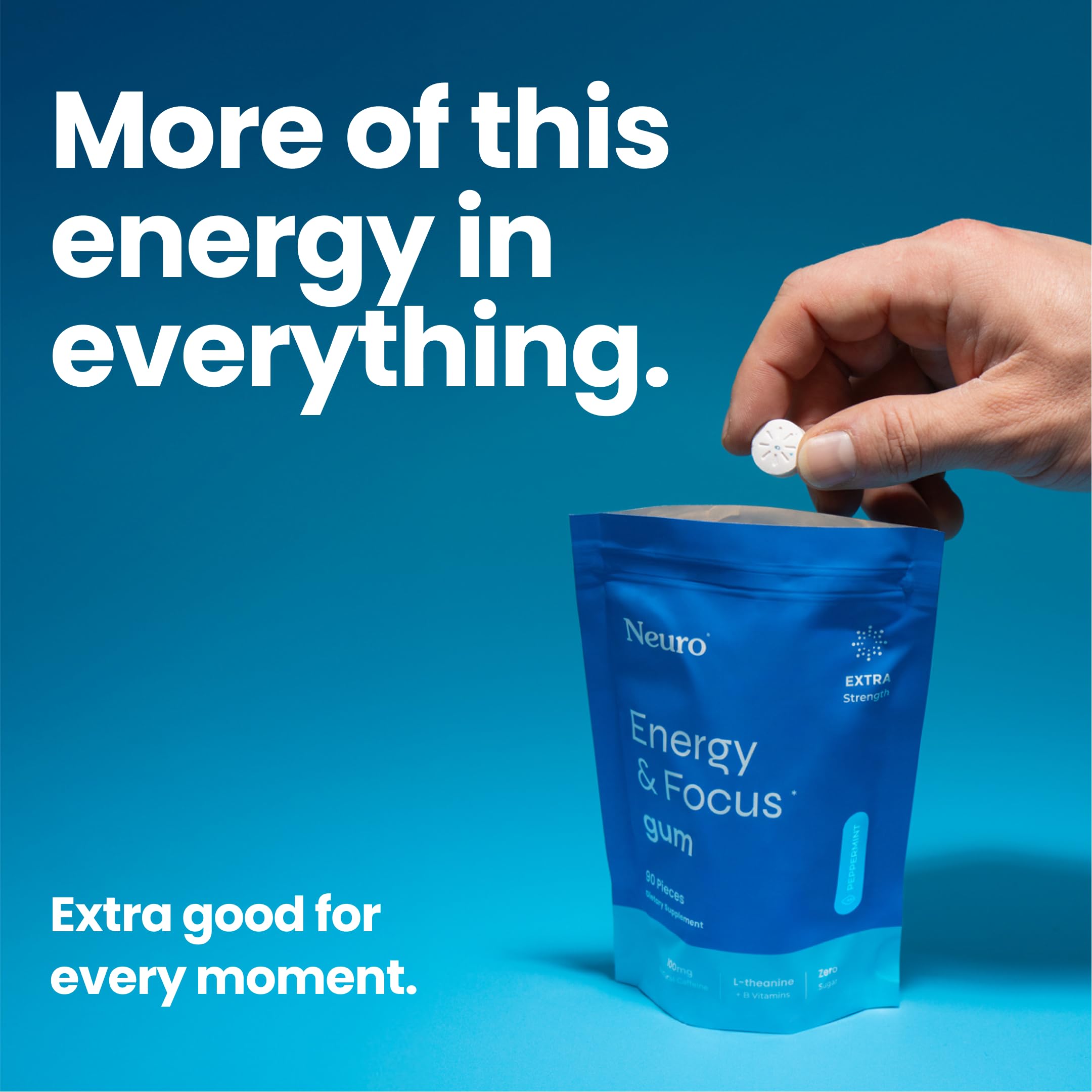 On-the-go usage showing chewing for energy and focus