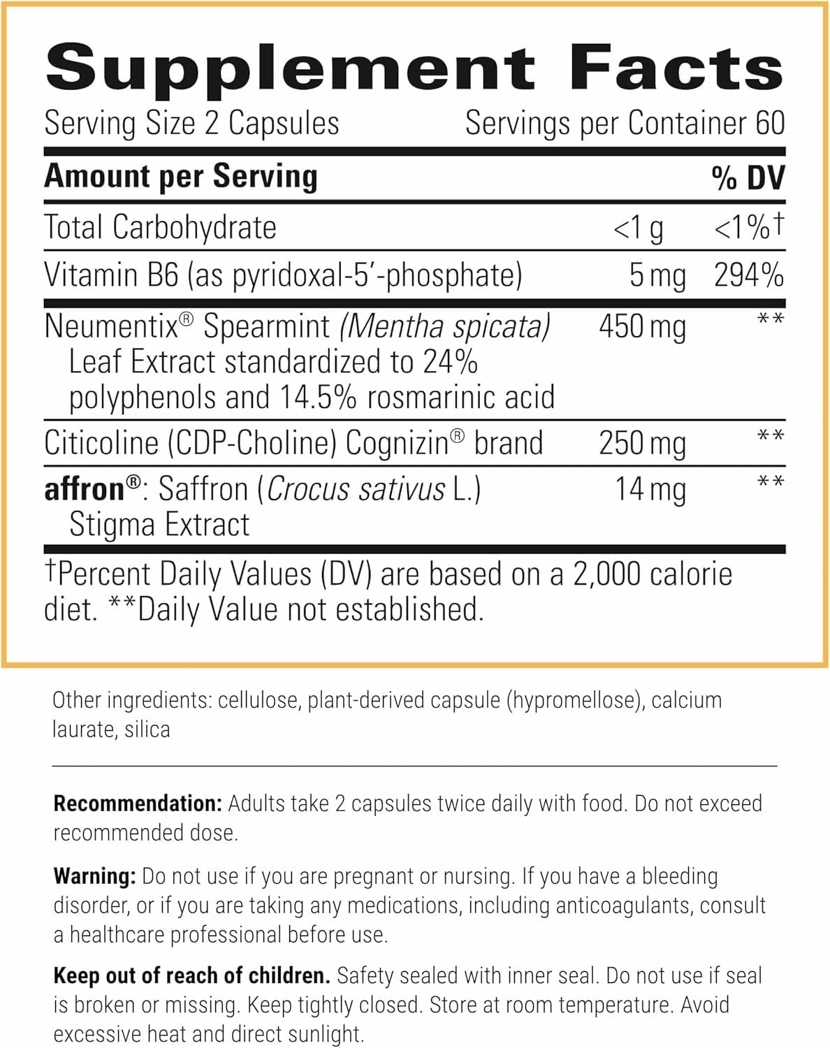 Close-up of Neurologix bottle front label