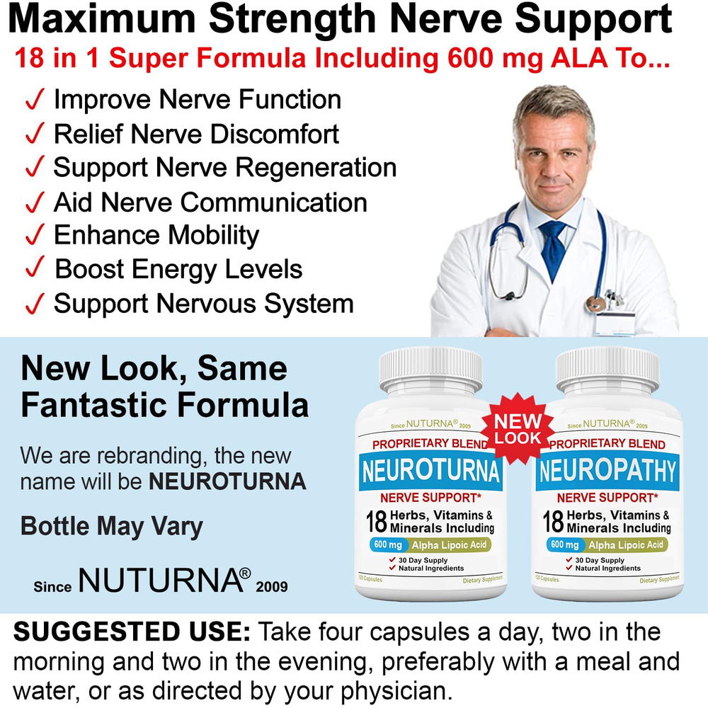 Neuropathy relief supplement front of bottle