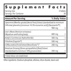 NeuroPlus nootropic blend featuring Neumentix spearmint extract, citicoline, and acetyl-L-carnitine