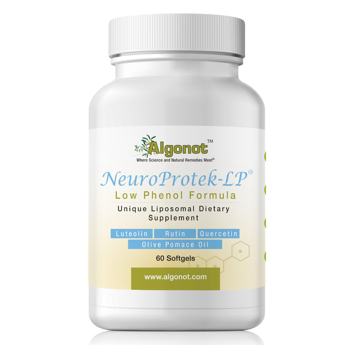 NeuroProtek Low Phenol 60 Soft Gels bottle front view