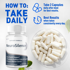 Close-up of Neurosilence capsules pills
