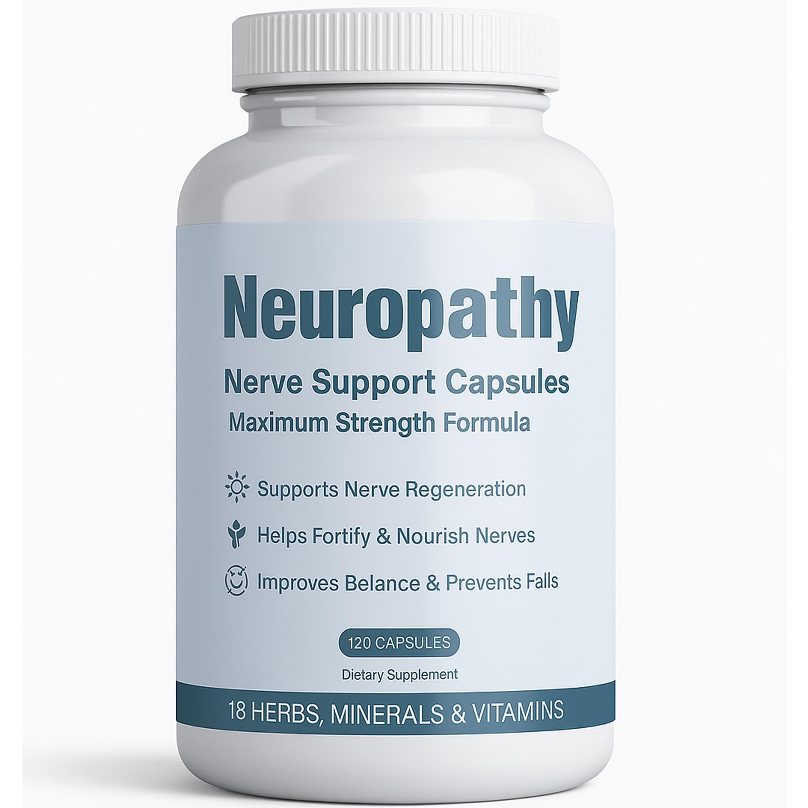 Front view of Neurovital Capsules bottle for neuropathy nerve support