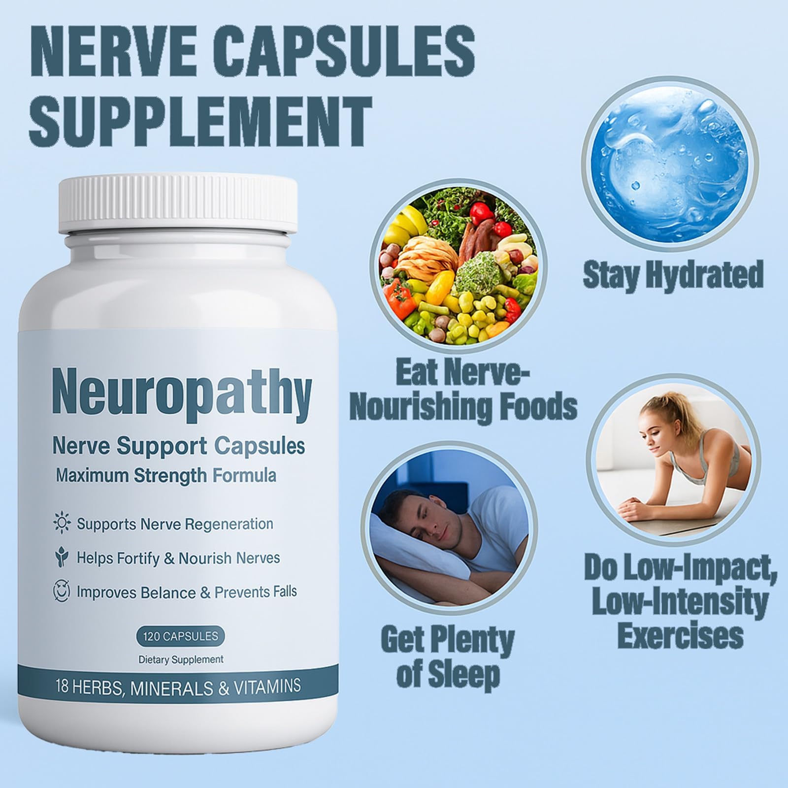 Graphic highlighting nerve health and energy support