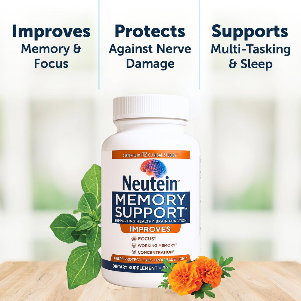 Close-up of Neutein bottle with plant-based ingredients