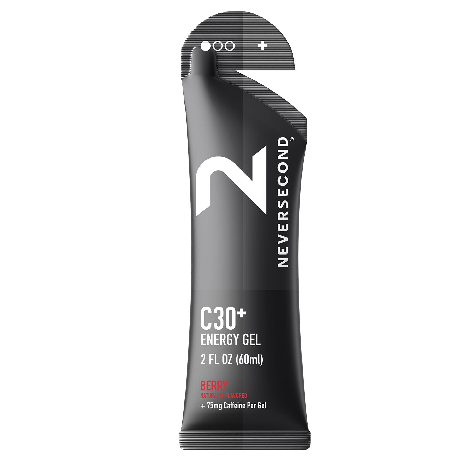 NeverSecond C30+ Berry gel packet showing berry flavor for quick fueling during workouts.