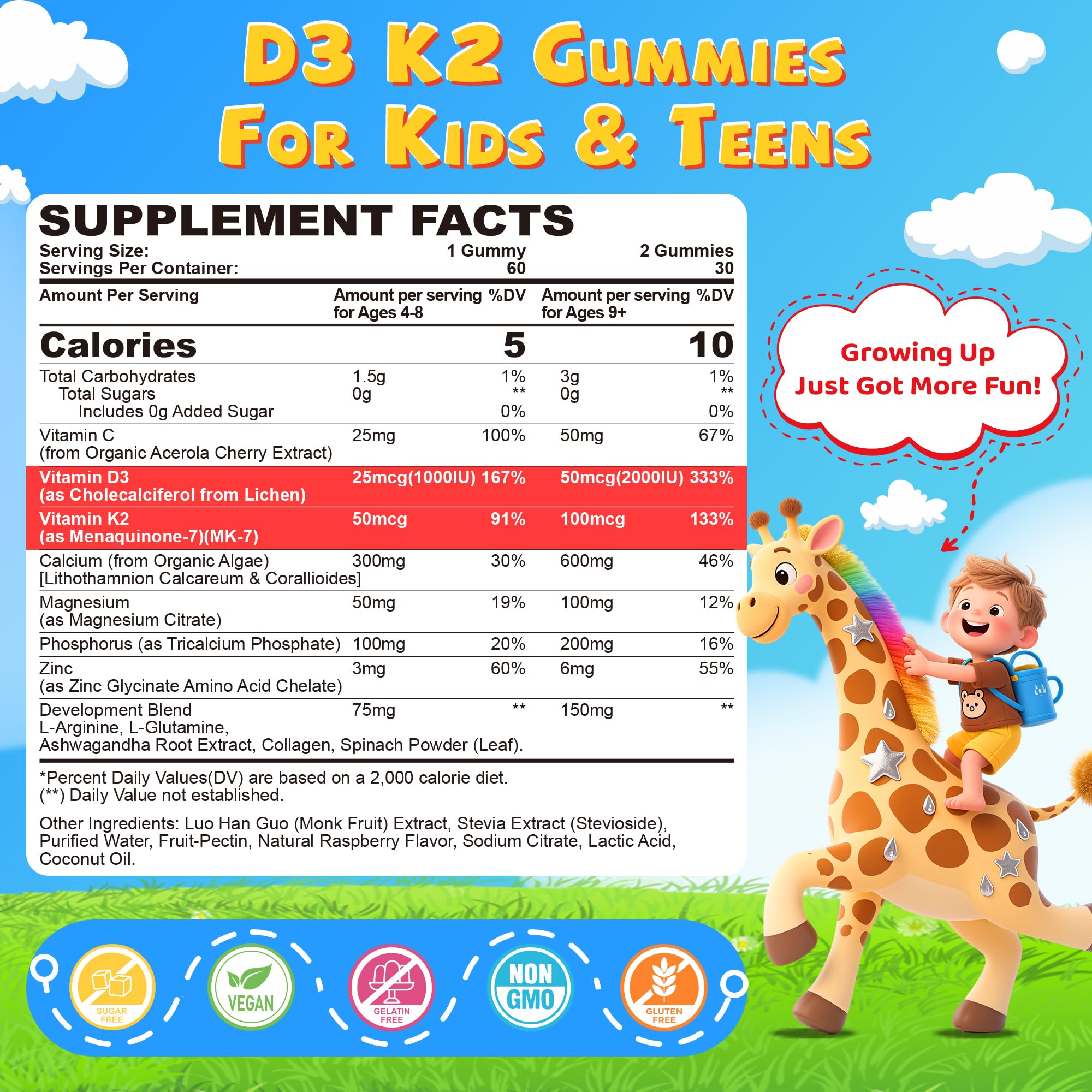 Neviss D3 K2 kids gummies bottle