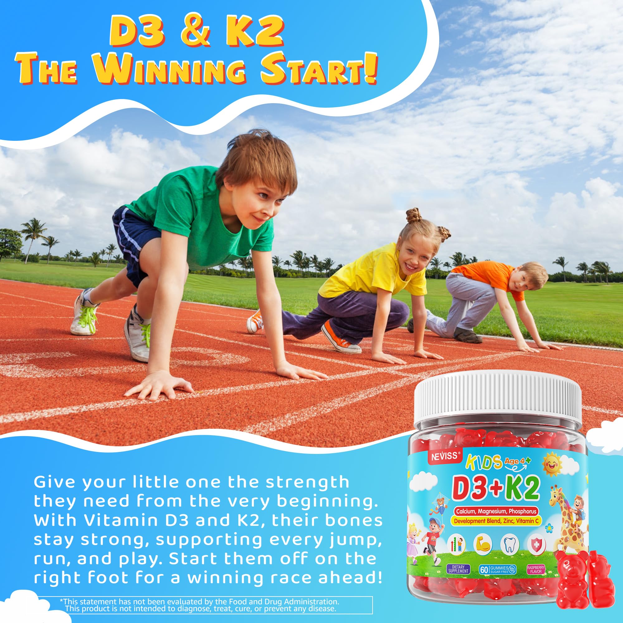 cGMP-certified quality Neviss kids gummies label