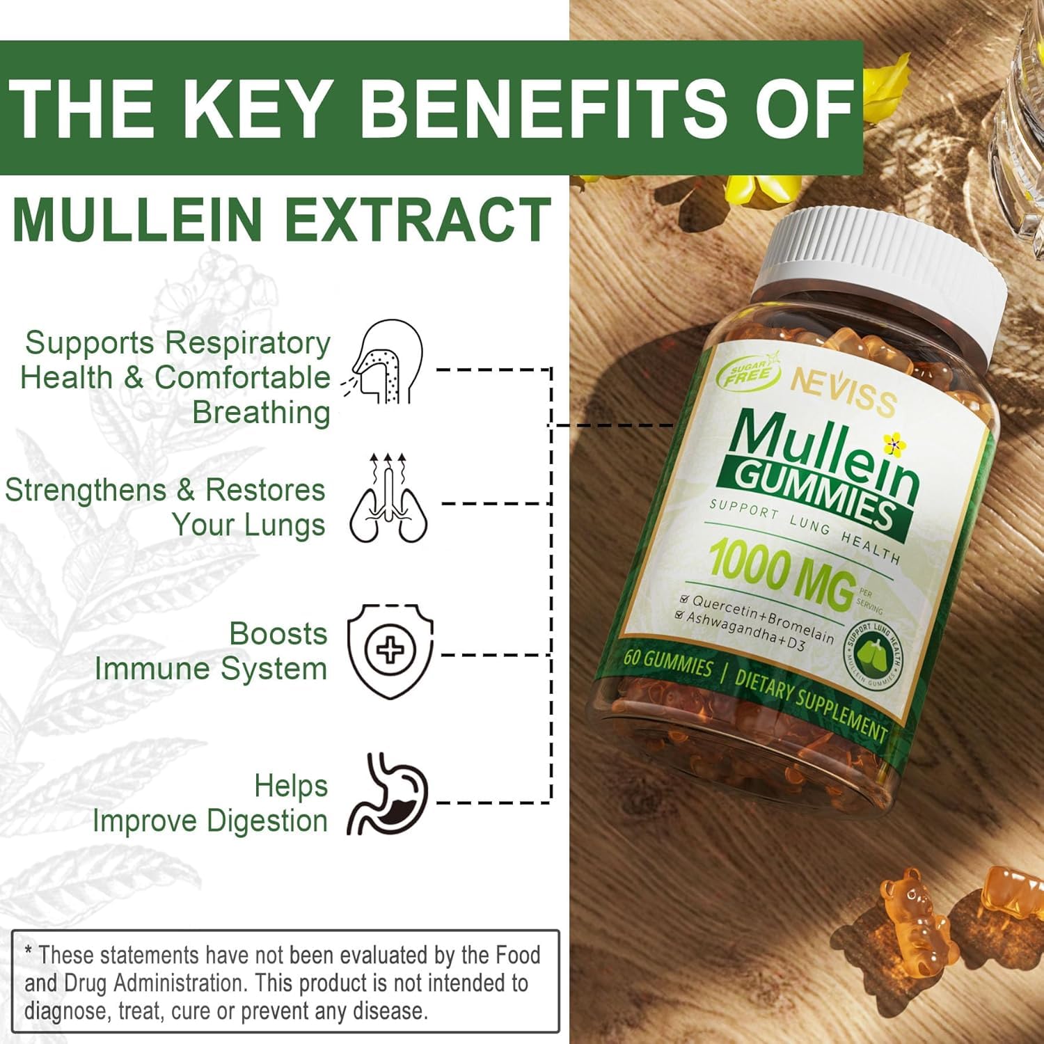 Ingredients list for Neviss Mullein Gummies