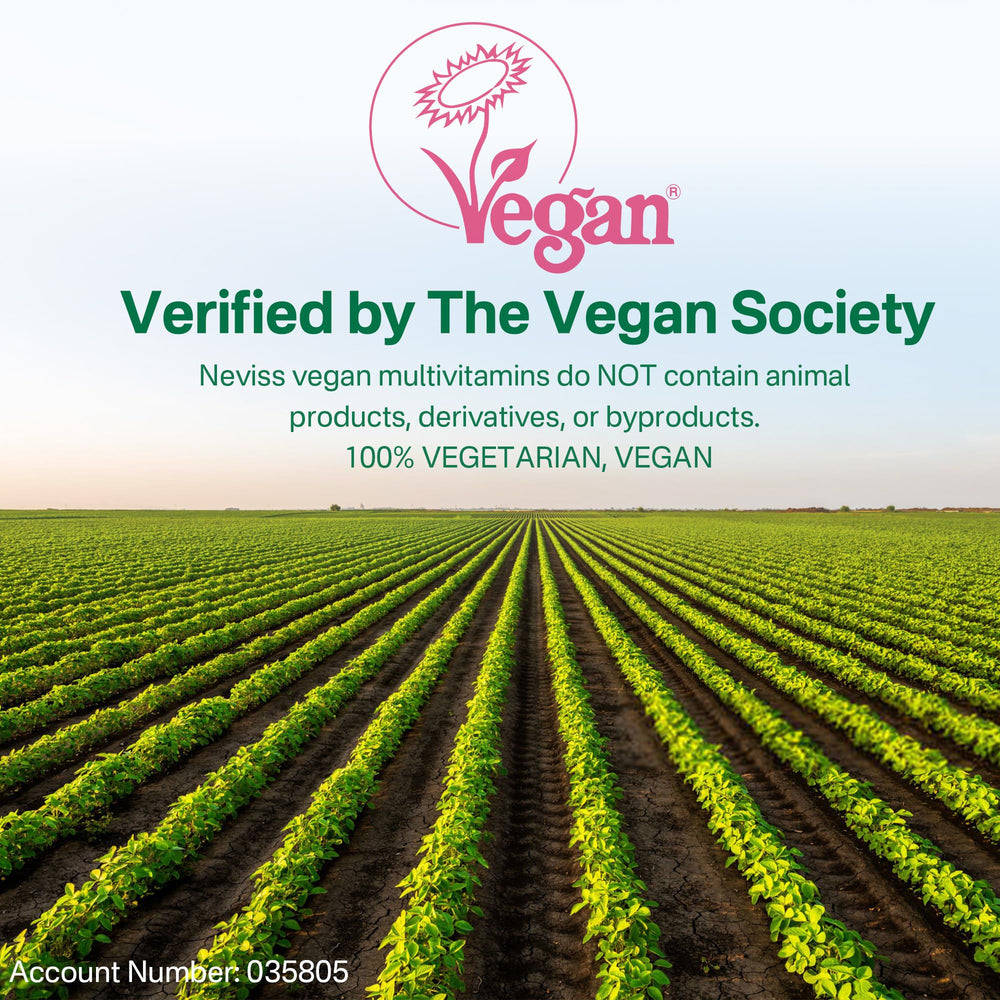 Vitamin B12, D3, and K2 content in NEVISS vegan multivitamin