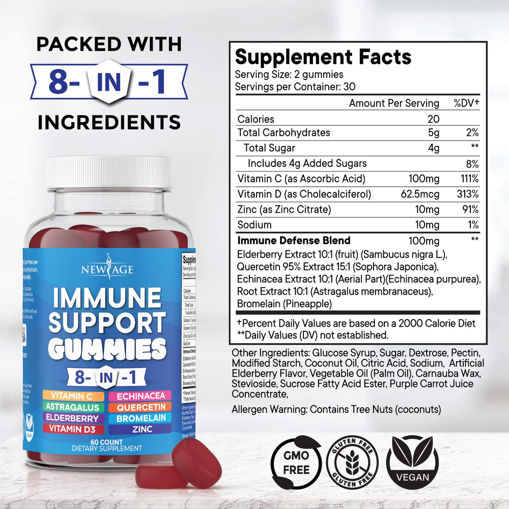 Vitamin C and zinc immune support gummy