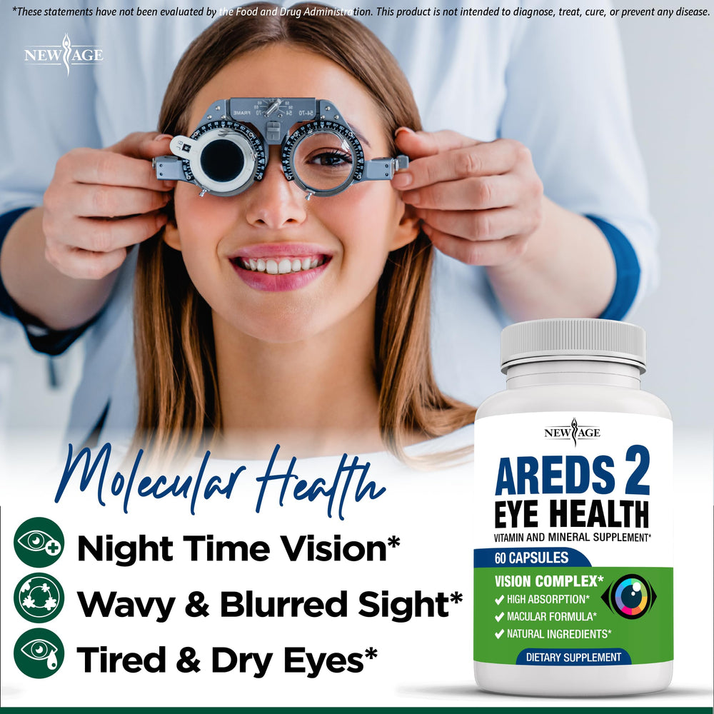 Close-up of AREDS 2 eye vitamins bottle label