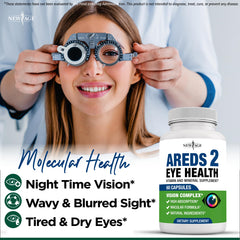 Close-up of AREDS 2 eye vitamins bottle label