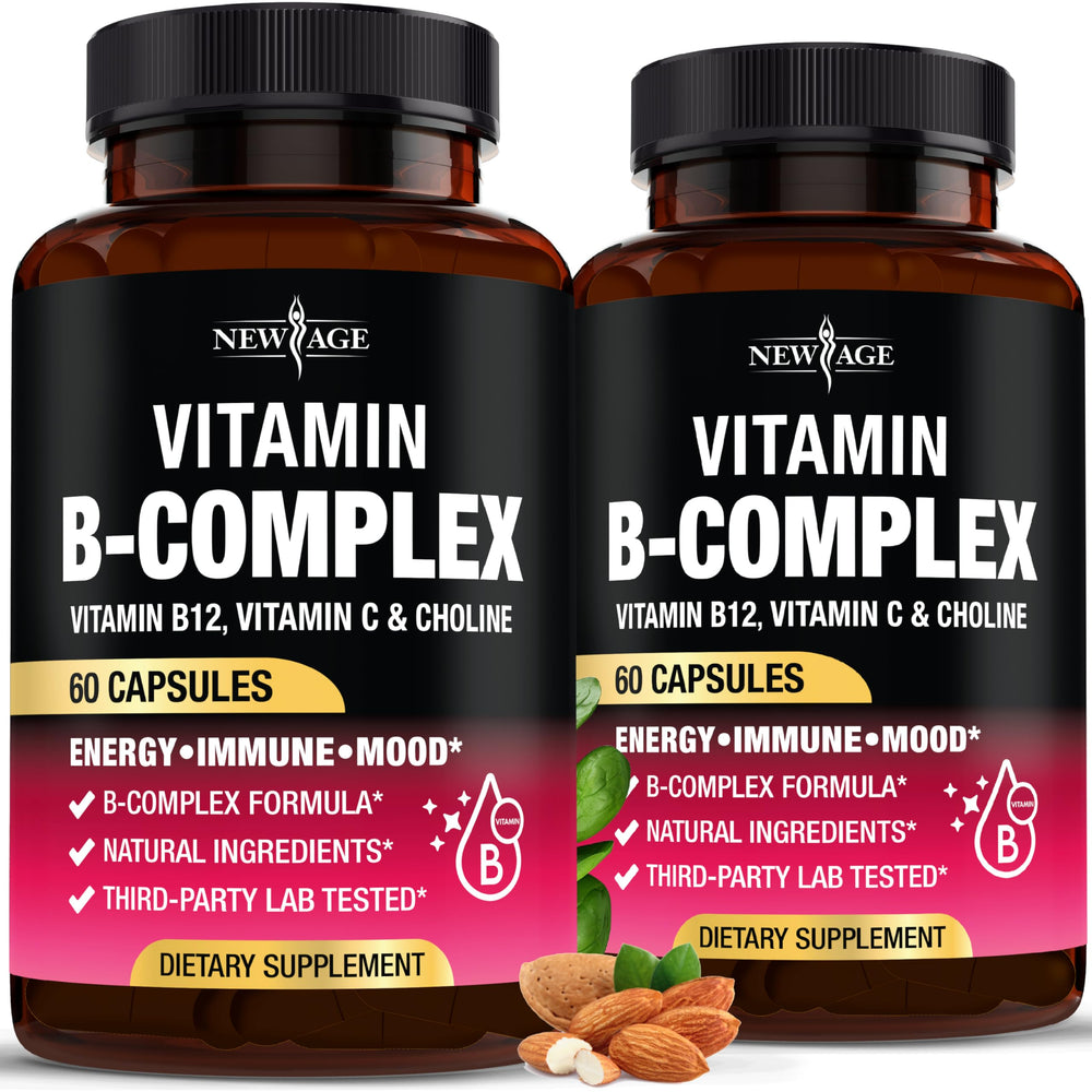 NEW AGE front packaging showing supplement bottle and benefits