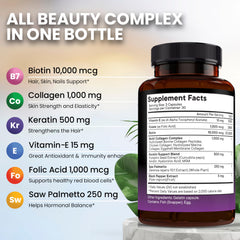 Key ingredients: Biotin, Collagen, Keratin, Hyaluronic Acid, MSM, Pumpkin Seed