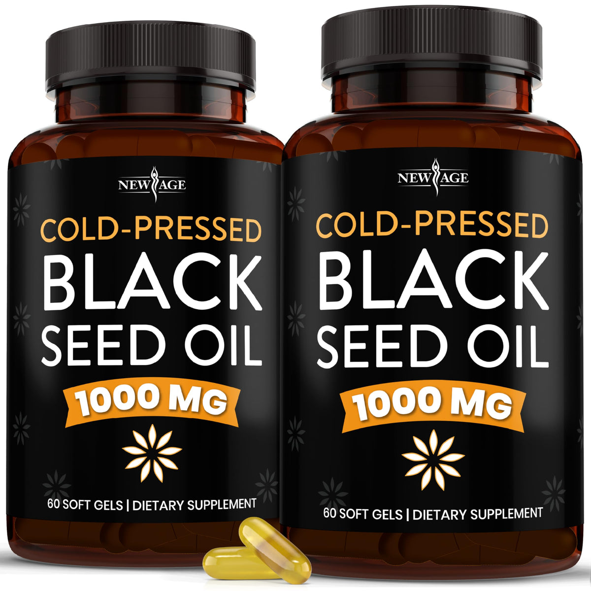 New Age Black Seed Oil Softgel Capsules bottle with label