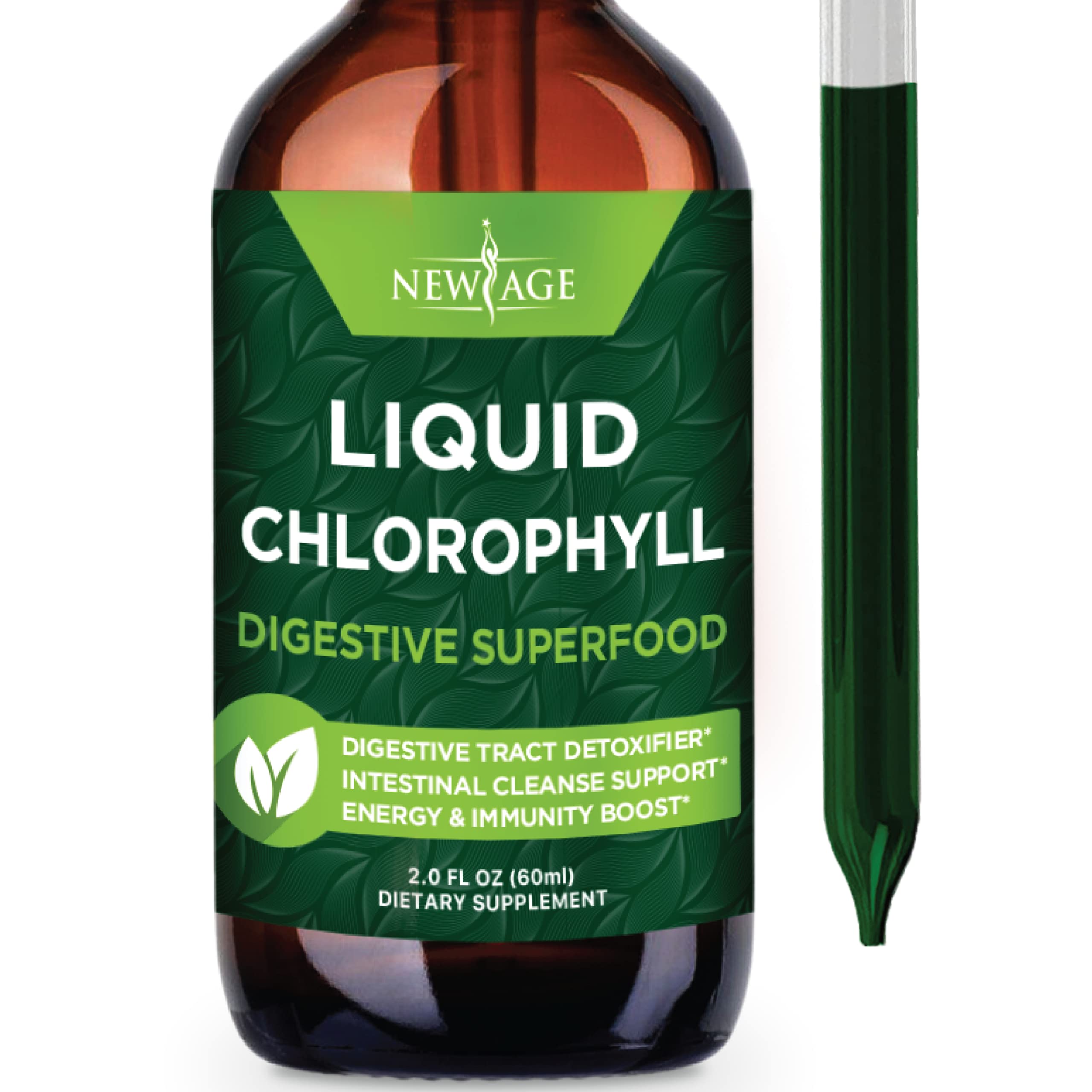 New Age Chlorophyll Liquid Drops bottle with dropper