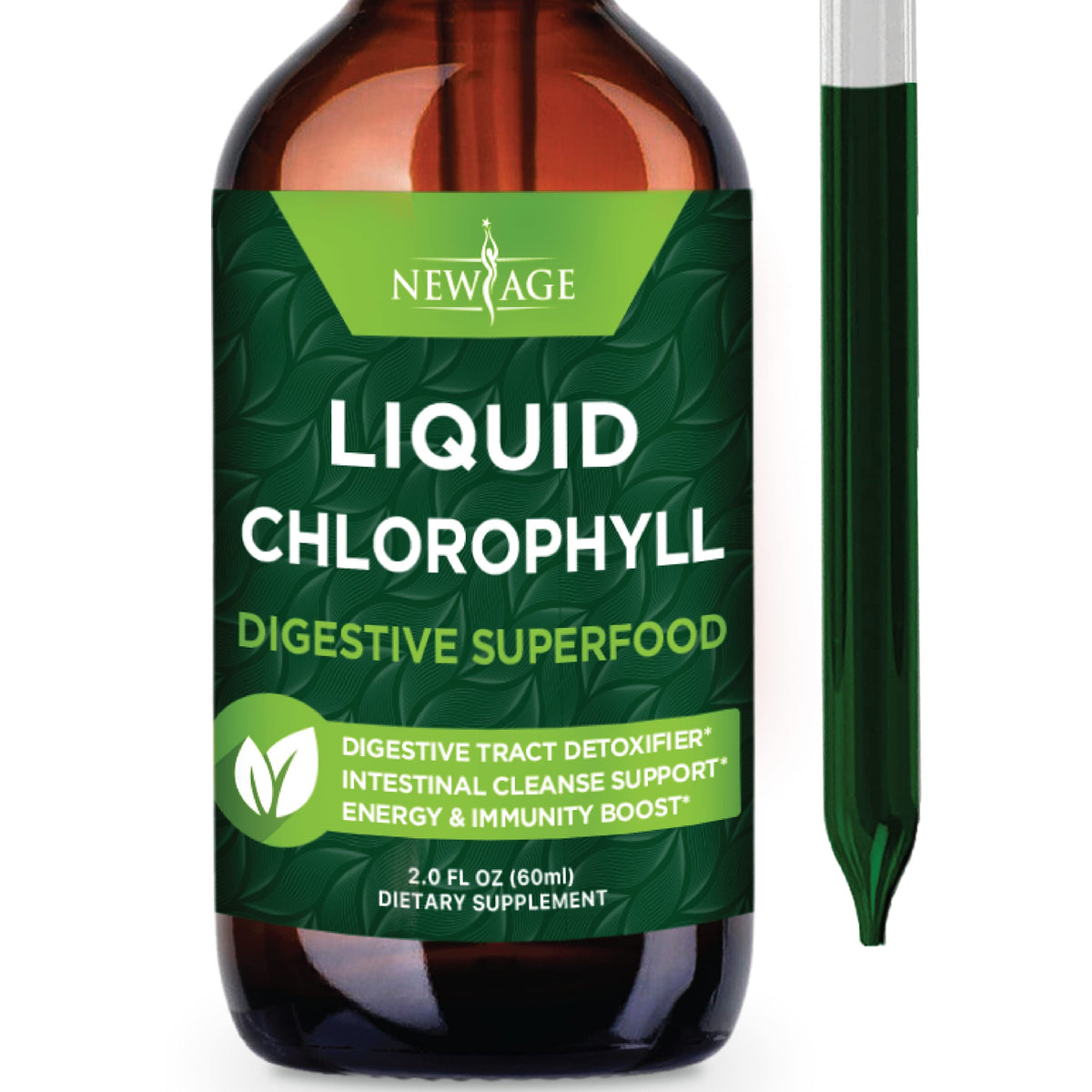 New Age Chlorophyll Liquid Drops bottle with dropper
