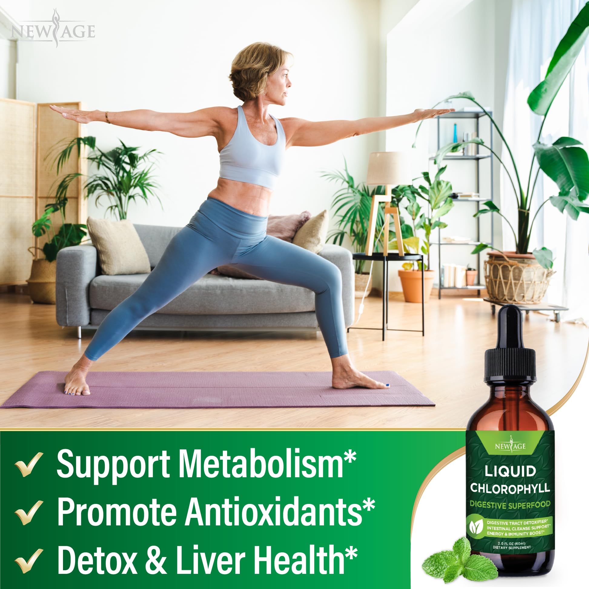 Chlorophyll Drops providing internal deodorant and breath freshness