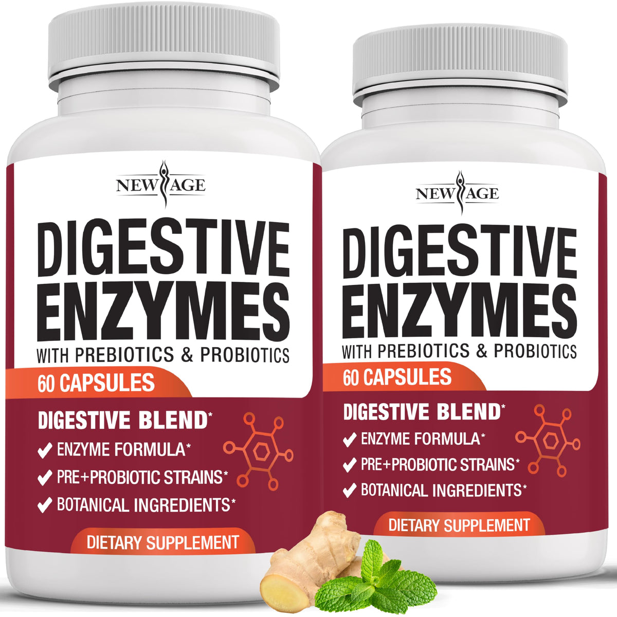 New Age Digestive Enzymes bottle and packaging