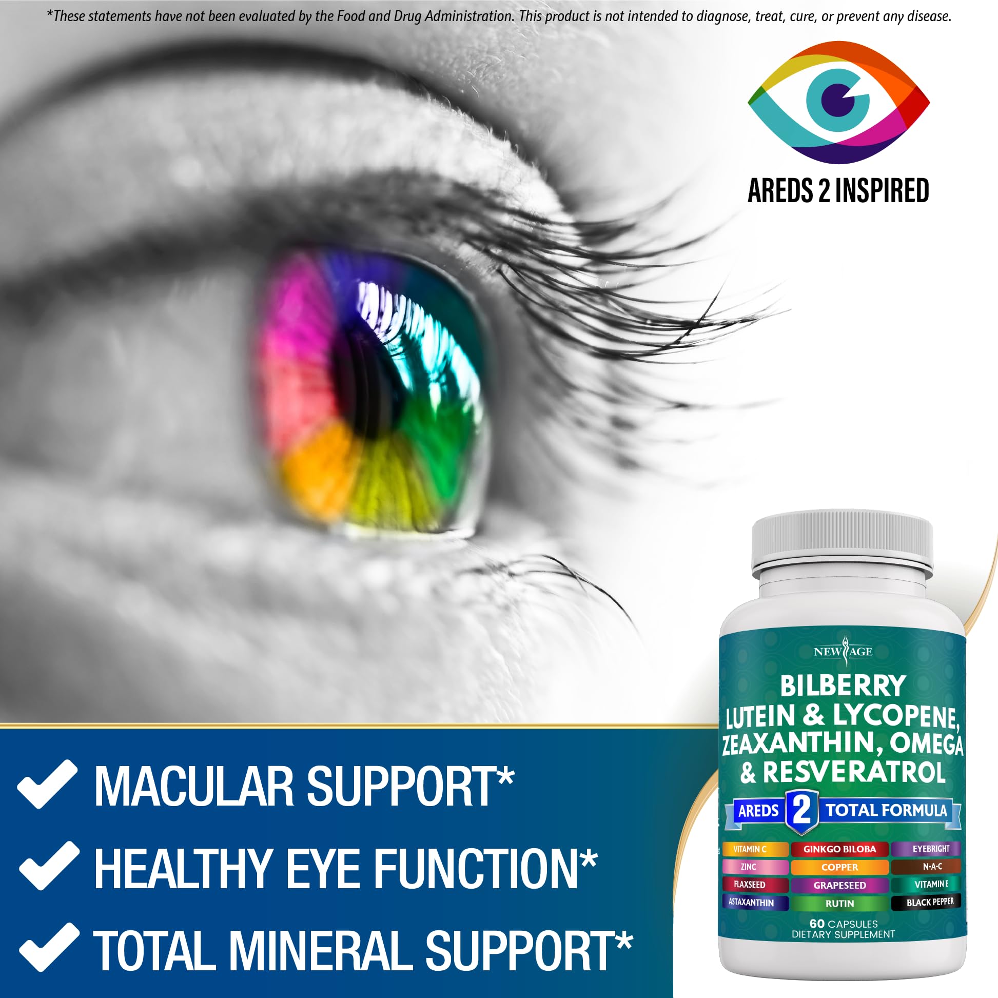 Lutein and Zeaxanthin eye vitamins ingredients display