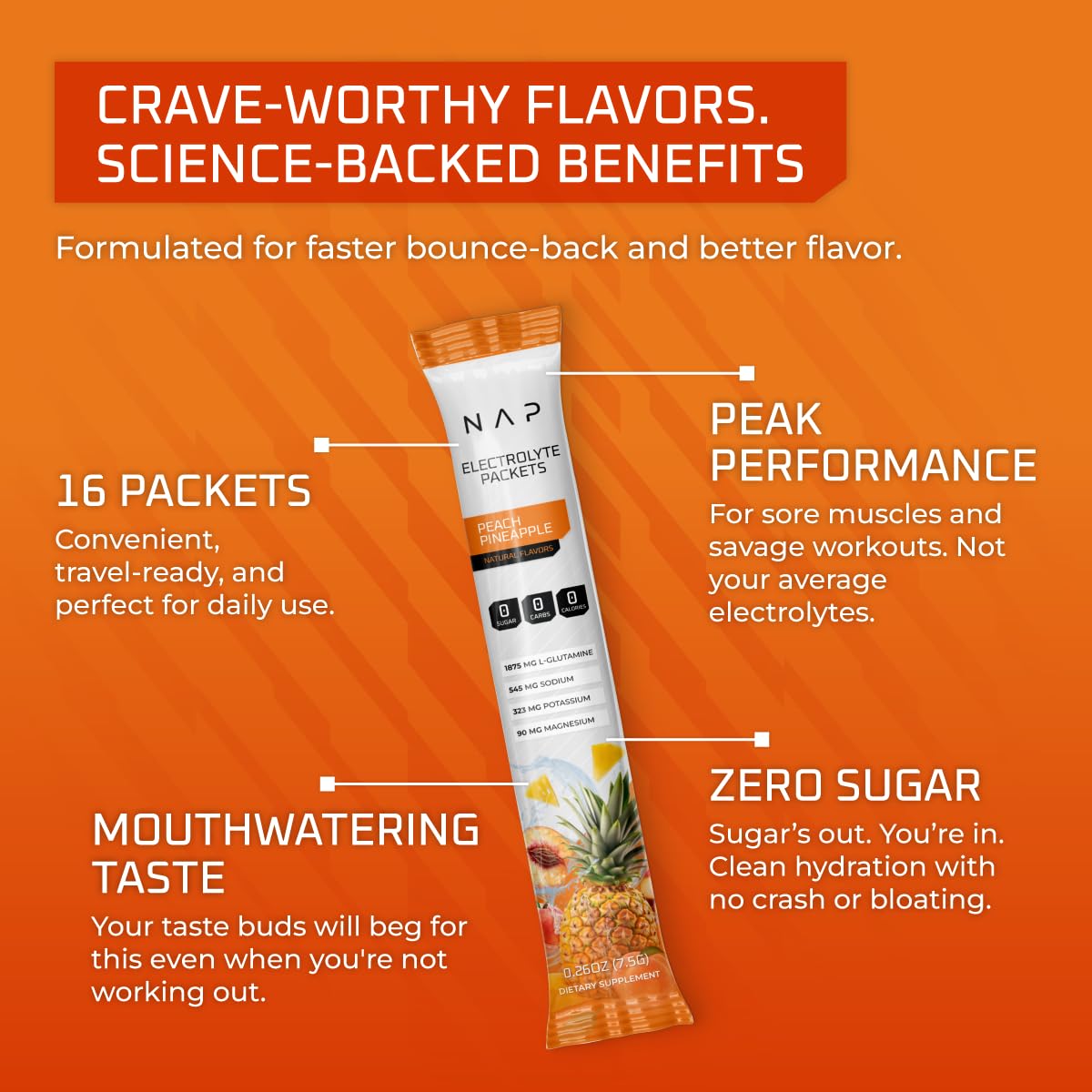 New Age Performance Hydration Packets label back shows USA-made claim and clean ingredients.