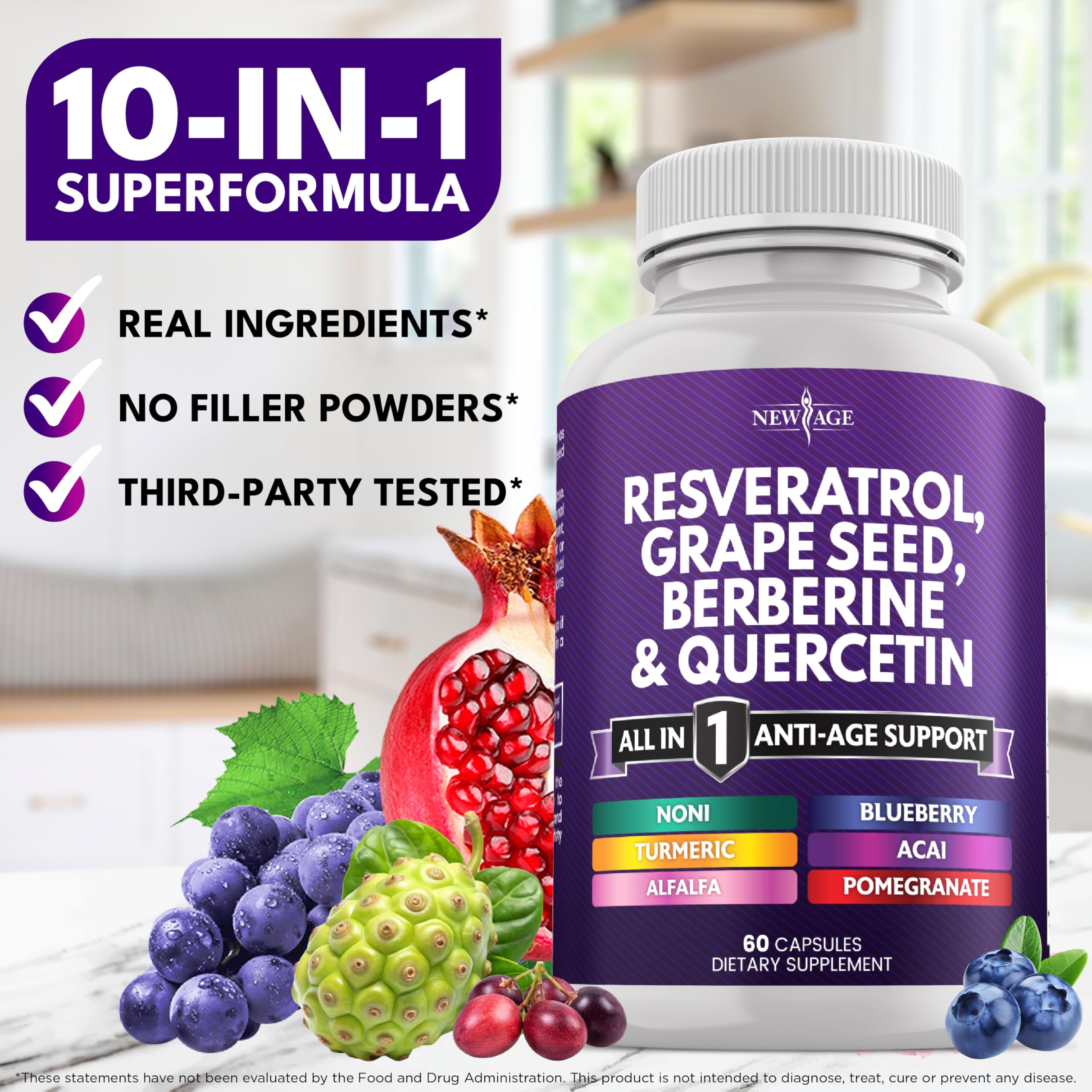 Vitamins and minerals imagery for the polyphenol blend