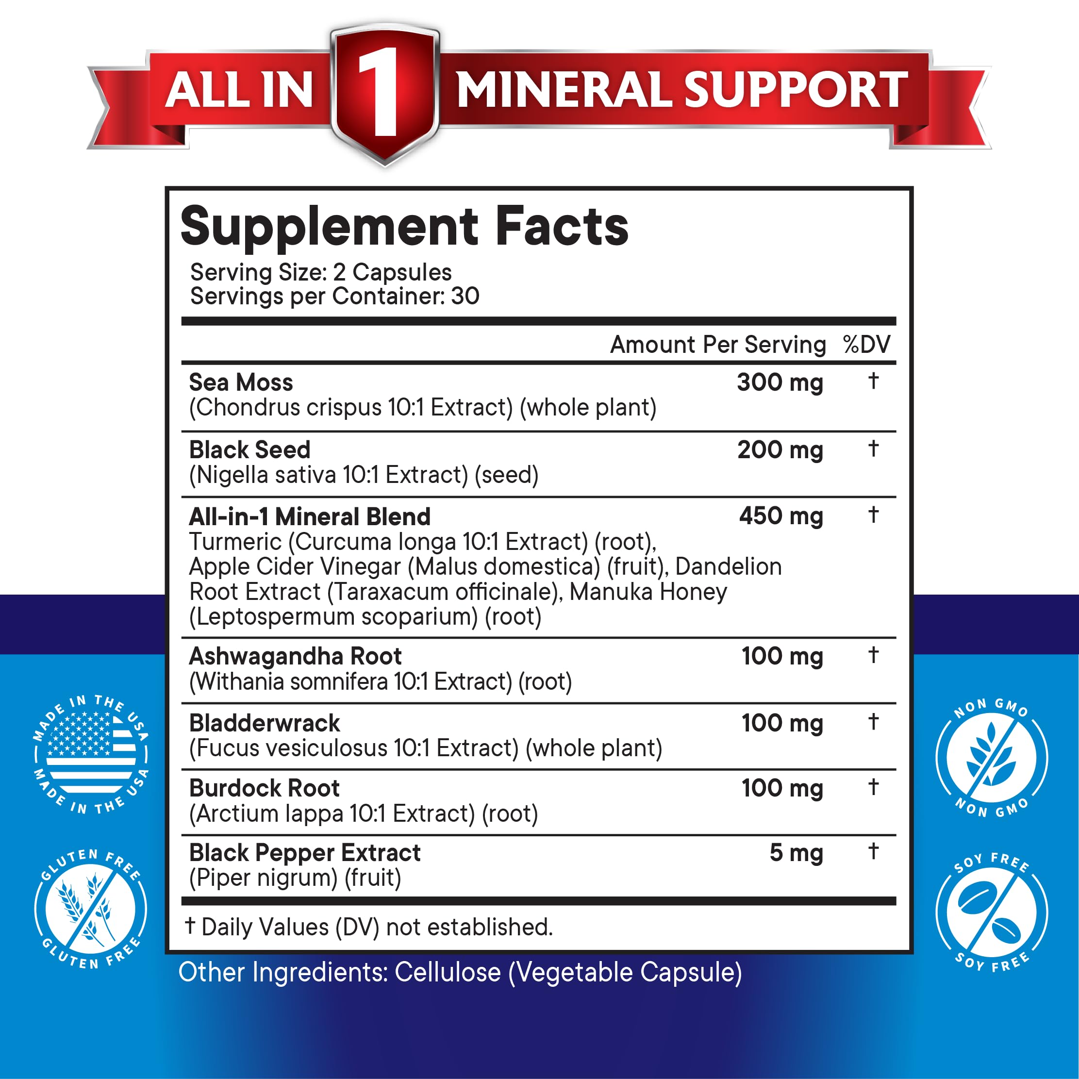 Manuka honey with sea moss capsules