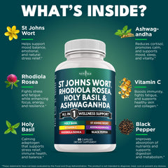 Capsules of St Johns Wort and Rhodiola blend