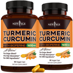 New Age Turmeric Curcumin Capsules bottle front view