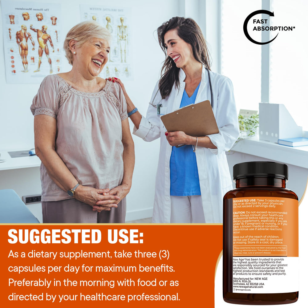 Two bottles of New Age Turmeric Curcumin Capsules
