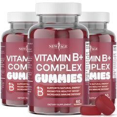 Front view of NEW AGE Vitamin B Complex Gummies bottle