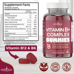 Gummies bottle label showing B3, B6, B12 and Biotin