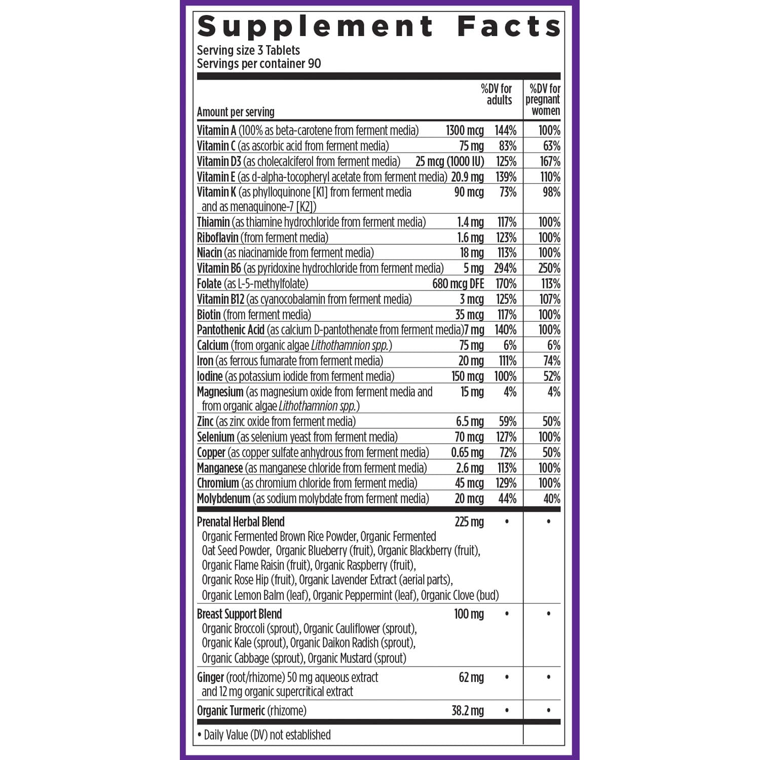Fermented iron tablets in prenatal vitamins