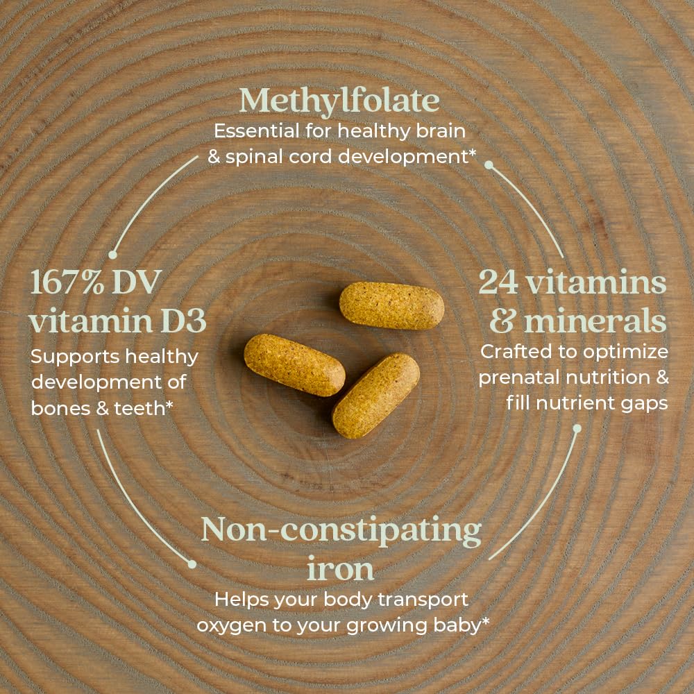 Ginger root representing nausea relief in prenatal formula