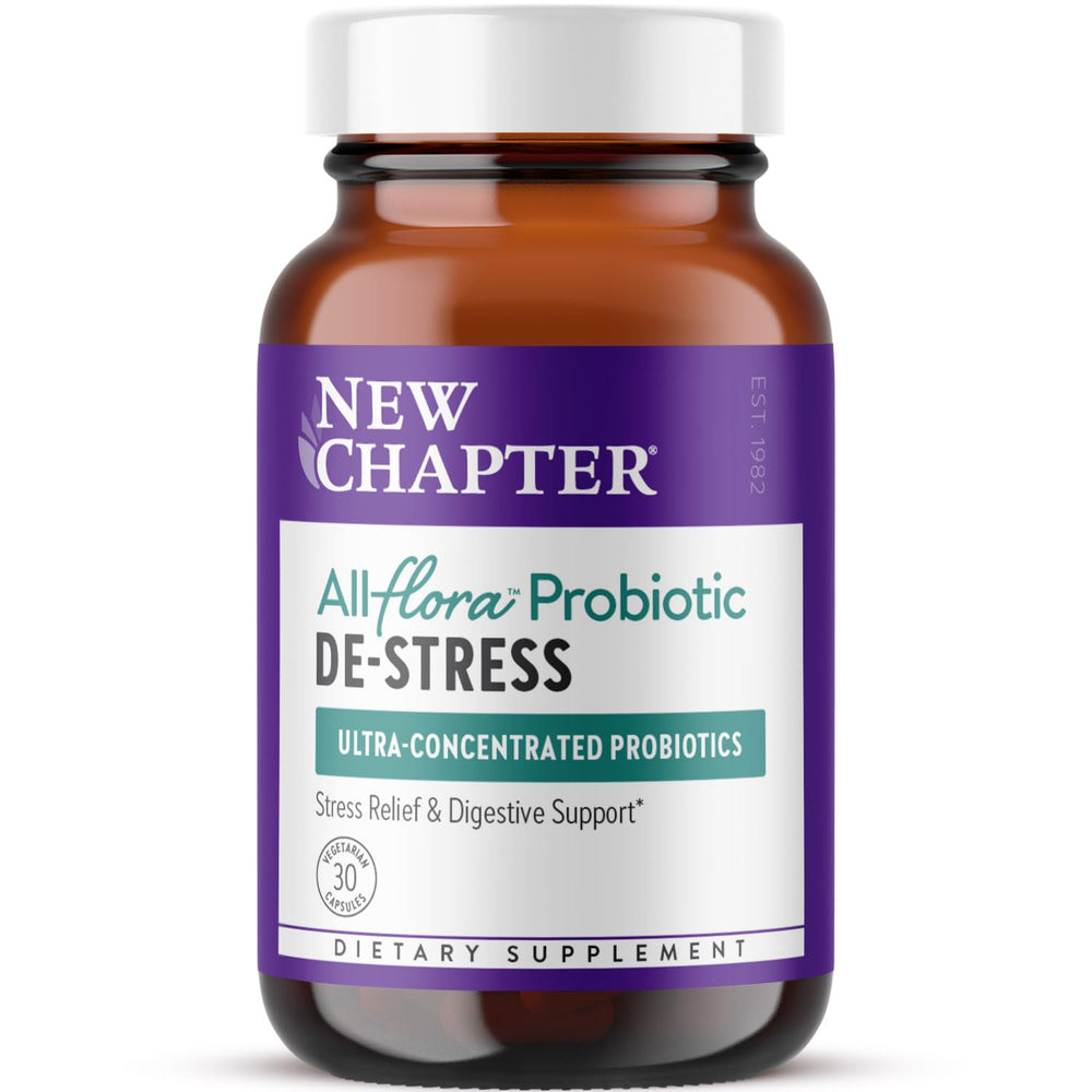 New Chapter All-Flora De-Stress Probiotic with Ashwagandha bottle front view